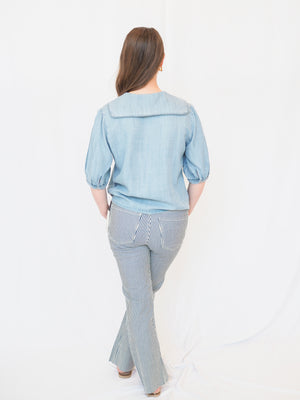 Areli Denim Collared Blouse
