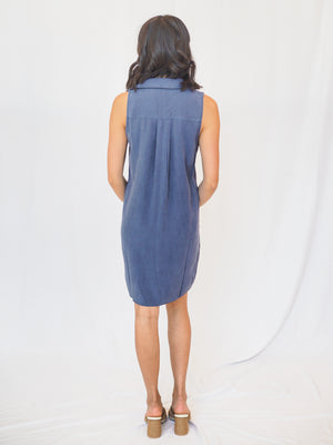 Bella Dahl Sleeveless A-Line Dress in Midnight Surf