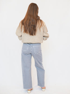 Gingham Barrel Twist Jeans