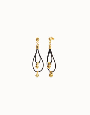 Uno De 50 Gravedad 2 Loop Gold Earrings