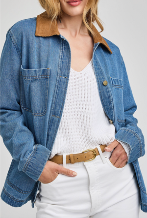 Flynn Denim Button Down in Light Wash