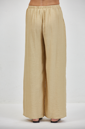 Iris Wide Leg Linen Pants in Toffee