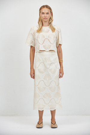 Cannes Eyelet Shell Skirt