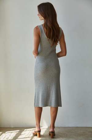 By Together Grey Ribbed Dress