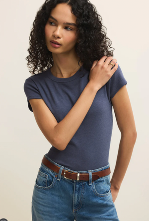 Z Supply Renae Rib Top in Indigo