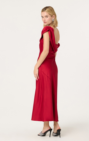 Astr the Label Alyssia Red Satin Dress