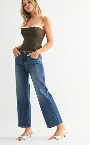 Petite Slim Wide Leg Jeans