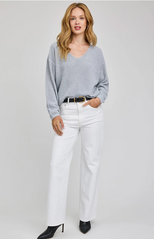 Gentle Fawn V-Neck Sweater in Grey