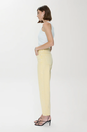 Pistola Lexi Mid Rise Bowed Straight in Day Glow Yellow