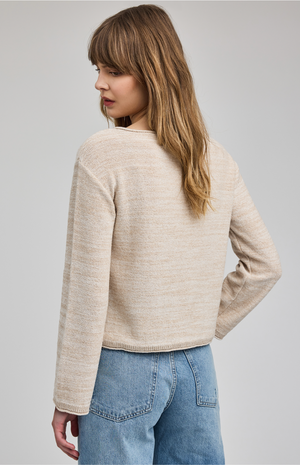 Angie Lightweight Sweater in Linen Beige