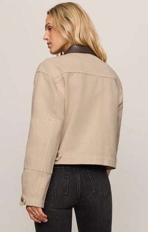 Z Supply Rey Cropped Chore Jacket in Soapstone