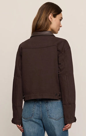 Z Supply Rey Cropped Chore Jacket in Umber