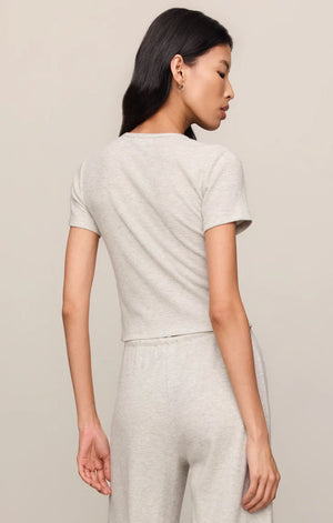 Z Supply Feather Grey Waffle Tee