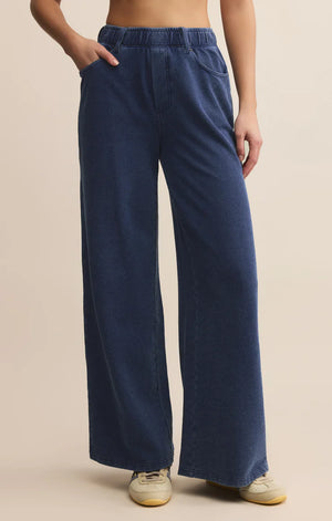 Z Supply Entourage Knit Denim Pant in Indigo