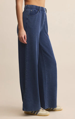 Z Supply Entourage Knit Denim Pant in Indigo