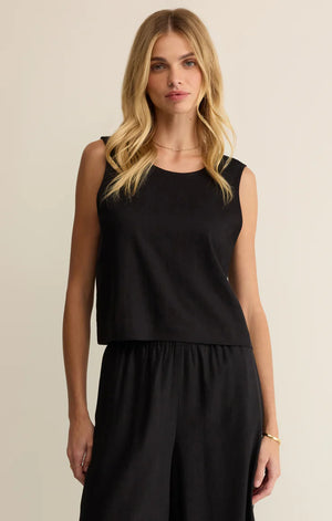 Z Supply Sloane Black Linen Top