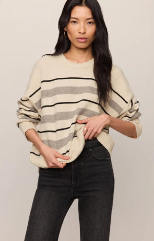 Z Supply Cirrus Stripe Sweater in Chalk