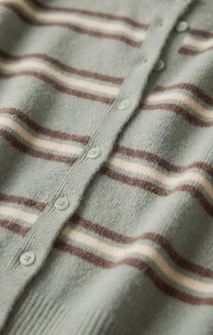 Z Supply Medina Stripe Cardigan in Aqua Cloud