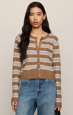 Z Supply Medina Stripped Cardigan in Golden Caramel