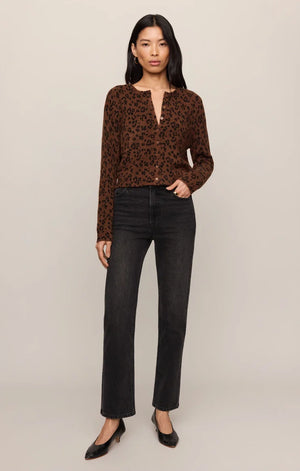 Z Supply Medina Leopard Cardigan in Burnt Umber