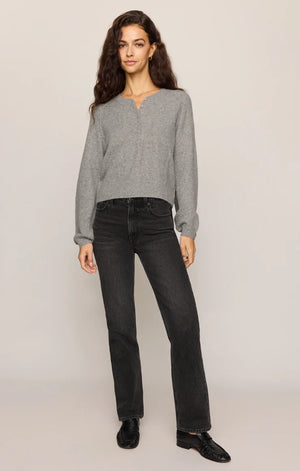 Z Supply Westmont Henley Sweater in Classic Heather Grey