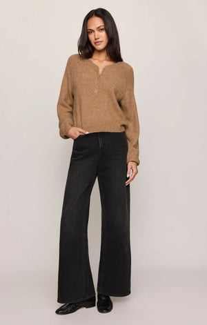 Z Supply Westmont Henley Sweater in Golden Caramel