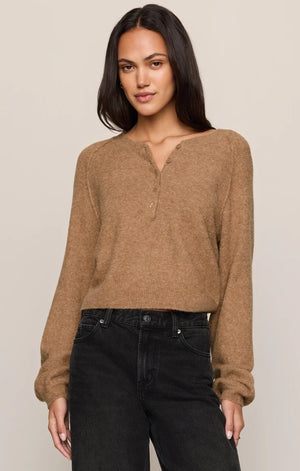 Z Supply Westmont Henley Sweater in Golden Caramel