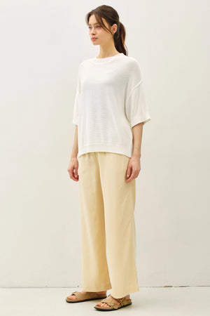 Oversize Cut Sweater Top with Raw Edge