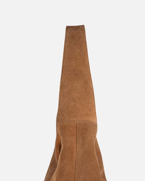 Sabel Suede Leather Shoulder Bag in Camel