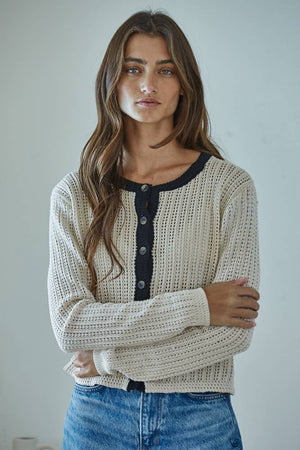 Knit Sweater Cotton Cardigan Top