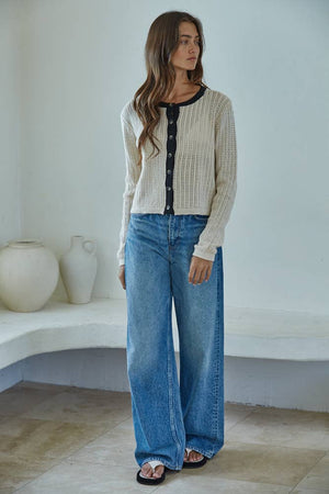 Knit Sweater Cotton Cardigan Top