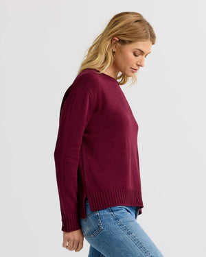 Everyday Cotton Crew in Merlot