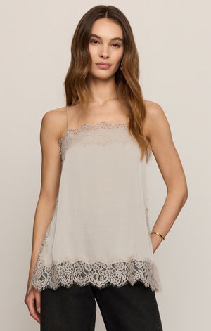 Z Supply Roselle Lace Cami in Frosted Pearl