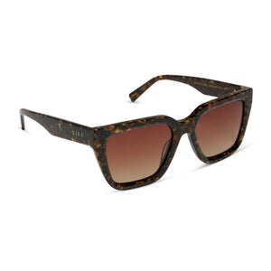 DIFF Sunglasses Amara Glitter Tortoise Brown Gradient Polarized