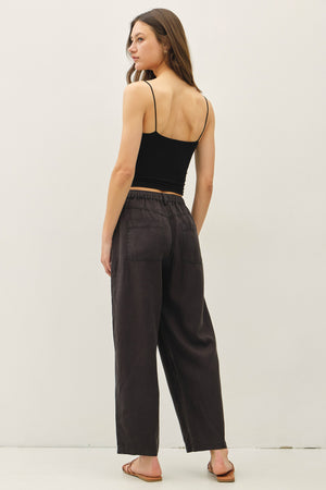 Tencel Linen Blend Barrel Tapered Pants