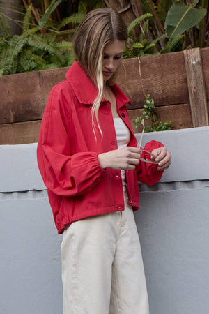 Poppy High Neck Button-Up Jacket