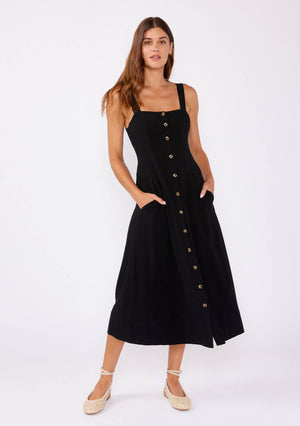 Cassie Square Neck Corset Midi Dress