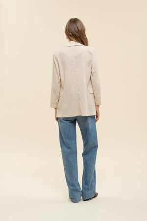 Notch Collar Longline Blazer in Natural