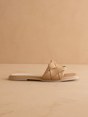 The Darla Almond Woven Slide Sandal