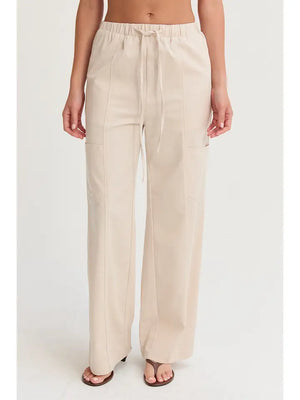 Willow Pull On Tencel Blend Pant in Bone