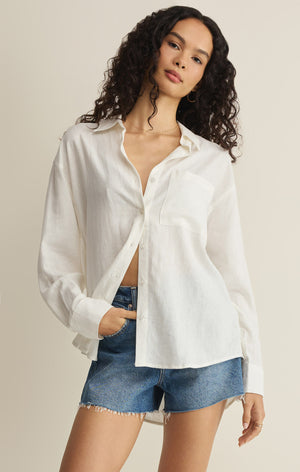 Z Supply The Perfect Line Button Down in White