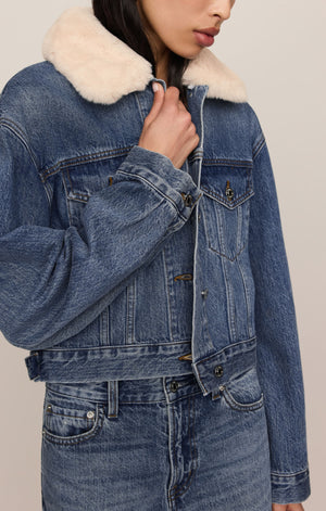 Z Supply The Daily Denim Fur Jacket in Hush