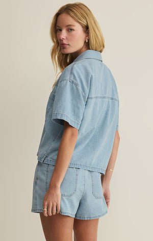 Z Supply Everyday Denim Button Up Coastal Water Denim