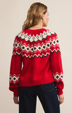 Z SUPPLY Adornment Festive Sweater in Red