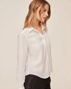 Bella Dahl LS Shirt with Lace Inset