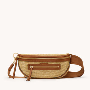 Hammitt Charles Medium Crossbody in Raffia with Gold