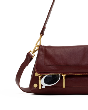 Hammitt Beverly Med Bag in Cherrywood Pebble/Brushed Gold