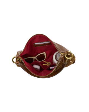 Hammitt Kyle Large Bag in Cinnamon Suede/Antique Gold
