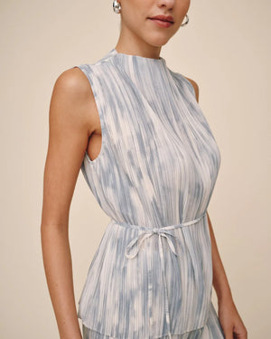 Bella Dahl Mock Neck Top W/ Tie Belt