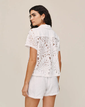 Short Sleeve Contrast Button Down